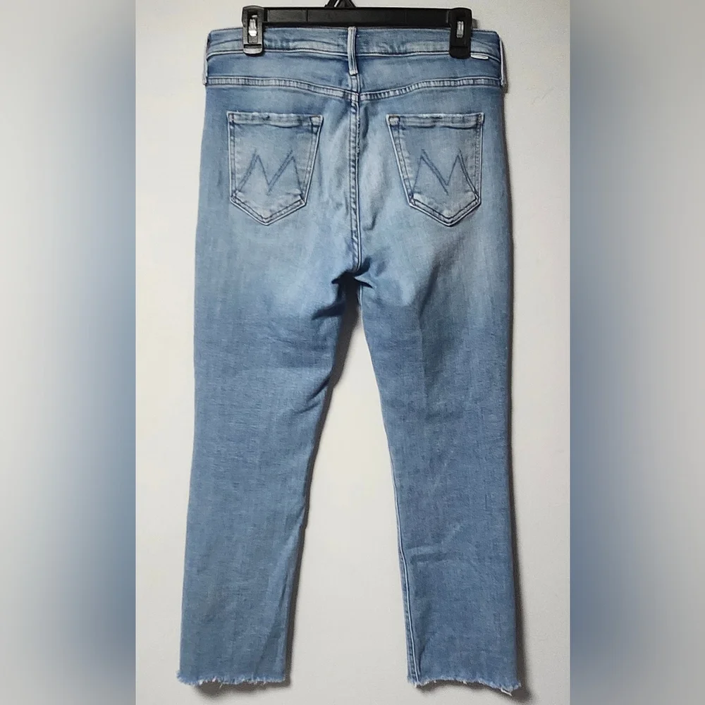 MOTHER The Midrise Dazzler Ankle Fray Denim Stetch Jeans 29 - Picture 3 of 7